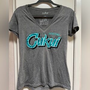 Gray Cukui V-Neck - San Jose Sharks style logo